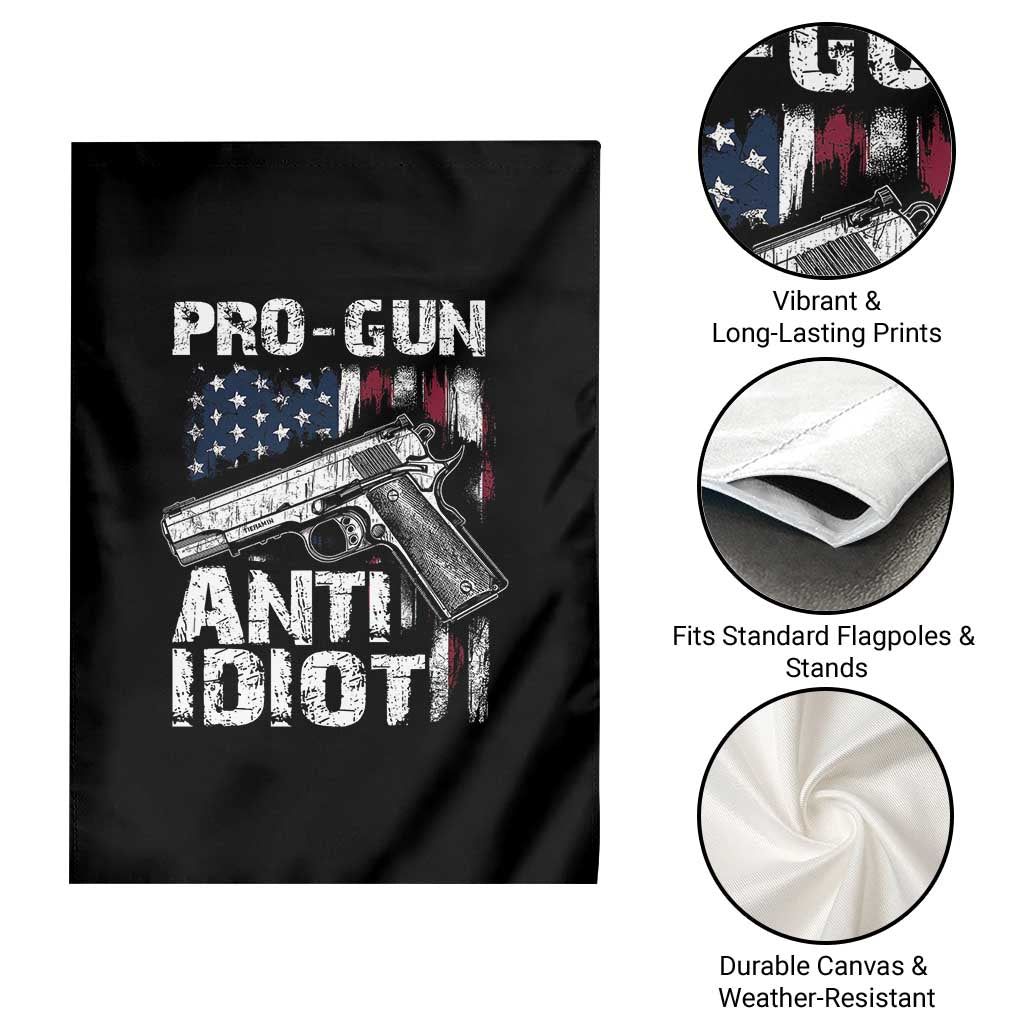 Pro Gun Anti Idiot Garden Flag Vintage American Flag 2nd Amendment TS11 Print Your Wear