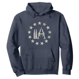 2nd Amendment AR15 Bullet Stars Patriotic Gun Rights Hoodie TS11 Navy Print Your Wear