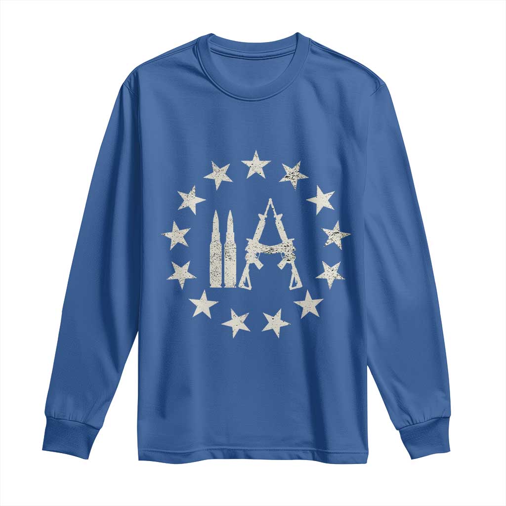 2nd Amendment AR15 Bullet Stars Patriotic Gun Rights Long Sleeve Shirt TS11 Royal Blue Print Your Wear