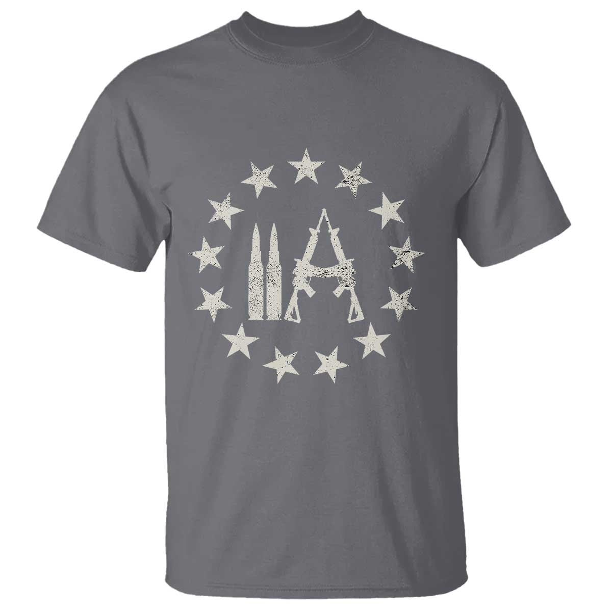 2nd Amendment AR15 Bullet Stars Patriotic Gun Rights T Shirt TS11 Charcoal Print Your Wear