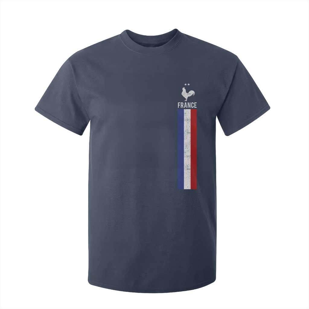France Football Coq Soccer Throwback Jersey Style T Shirt For Kid Vintage French Flag TS11 Navy Print Your Wear