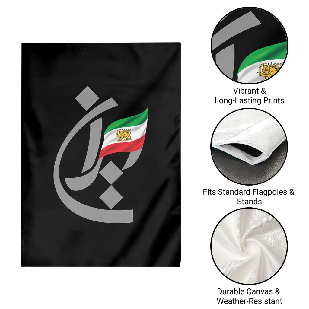 Iran Lion and Sun Flag Persian Calligraphy Garden Flag TS11 Print Your Wear
