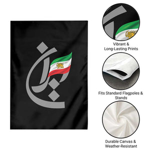 Iran Lion and Sun Flag Persian Calligraphy Garden Flag TS11 Print Your Wear