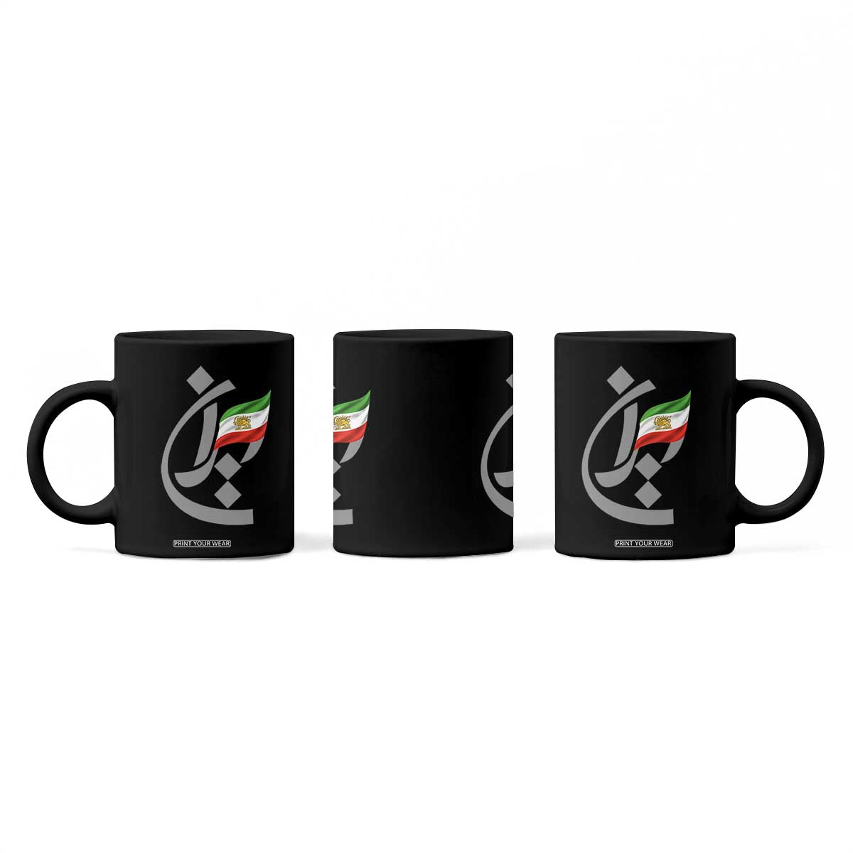 Iran Lion and Sun Flag Persian Calligraphy Coffee Mug TS11 Print Your Wear