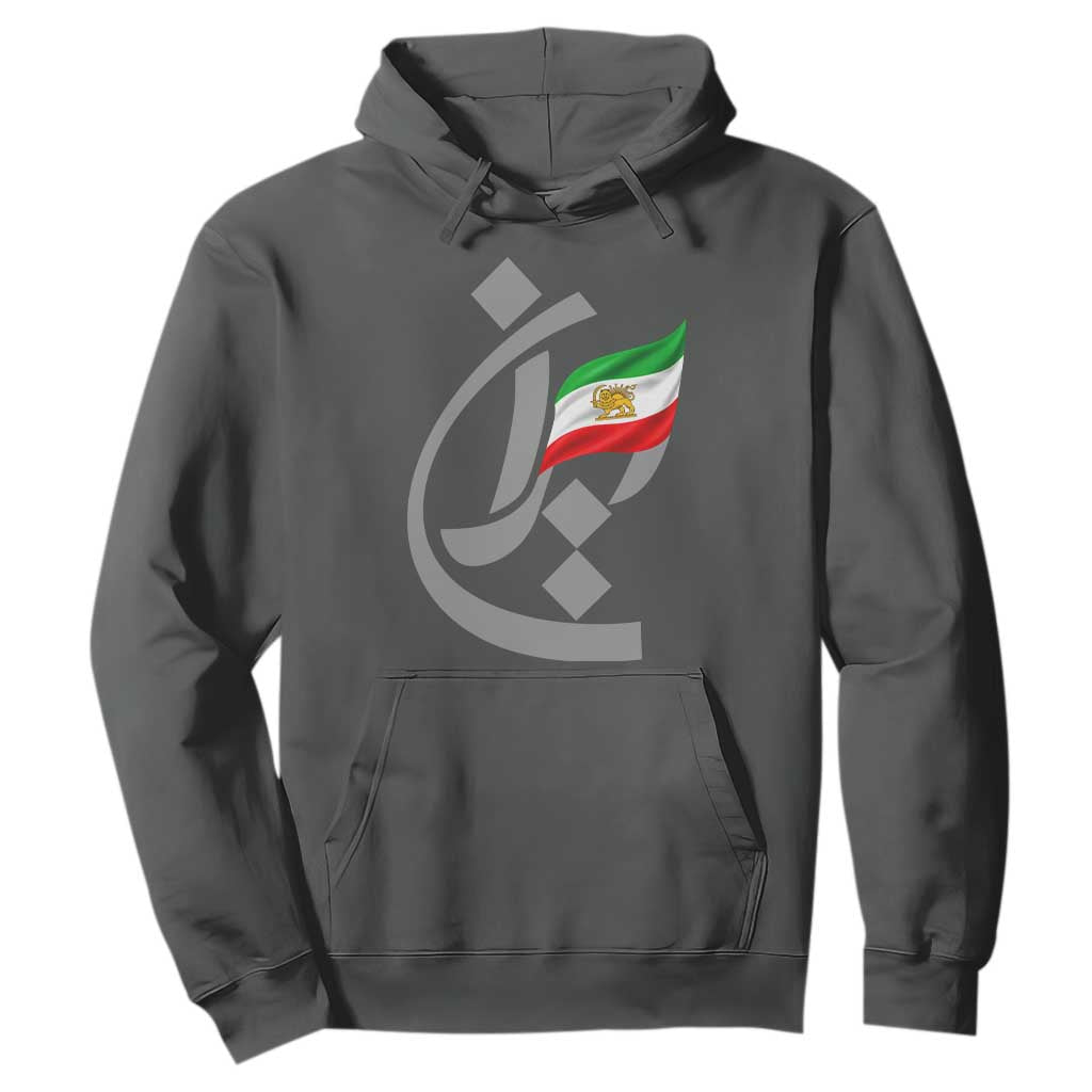 Iran Lion and Sun Flag Persian Calligraphy Hoodie TS11 Dark Heather Print Your Wear