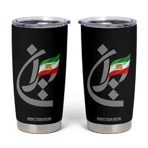 Iran Lion and Sun Flag Persian Calligraphy Tumbler Cup TS11 Black Print Your Wear
