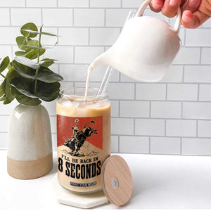 Funny Bull Rider Glass Can I'll Be Back In 8 Seconds Bull Riding Rodeo TS11 Print Your Wear