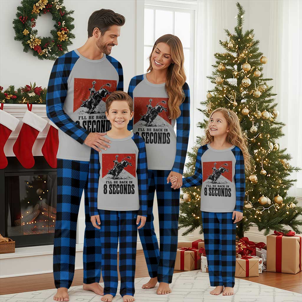 Funny Bull Rider Plaid Pajama Set I'll Be Back In 8 Seconds Bull Riding Rodeo TS11 Blue Plaid Print Your Wear