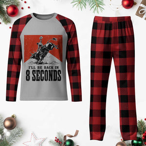 Funny Bull Rider Plaid Pajama Set I'll Be Back In 8 Seconds Bull Riding Rodeo TS11 Buffalo Plaid Print Your Wear