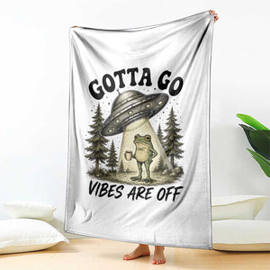 Funny Frog Alien Abduction Throw Blanket Gotta Go Vibes Are Off UFO Forest TS11 Print Your Wear