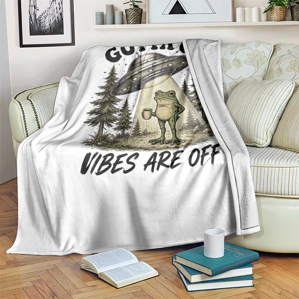 Funny Frog Alien Abduction Throw Blanket Gotta Go Vibes Are Off UFO Forest TS11 Print Your Wear