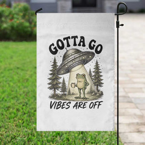 Funny Frog Alien Abduction Garden Flag Gotta Go Vibes Are Off UFO Forest TS11 Print Your Wear