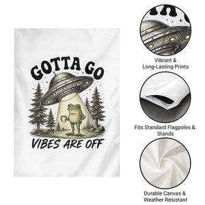 Funny Frog Alien Abduction Garden Flag Gotta Go Vibes Are Off UFO Forest TS11 Print Your Wear