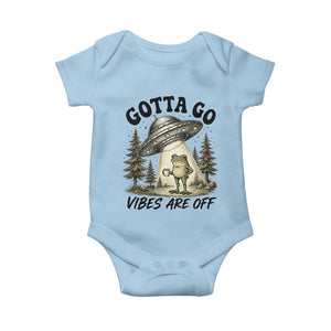 Funny Frog Alien Abduction Baby Onesie Gotta Go Vibes Are Off UFO Forest TS11 Light Blue Print Your Wear