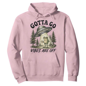 Funny Frog Alien Abduction Hoodie Gotta Go Vibes Are Off UFO Forest TS11 Light Pink Print Your Wear