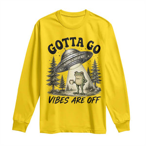 Funny Frog Alien Abduction Long Sleeve Shirt Gotta Go Vibes Are Off UFO Forest TS11 Daisy Print Your Wear
