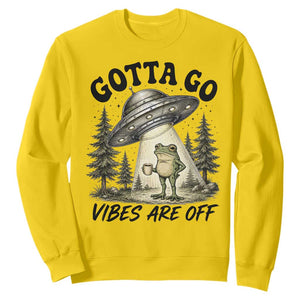 Funny Frog Alien Abduction Sweatshirt Gotta Go Vibes Are Off UFO Forest TS11 Daisy Print Your Wear