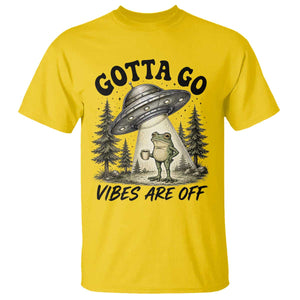 Funny Frog Alien Abduction T Shirt Gotta Go Vibes Are Off UFO Forest TS11 Daisy Print Your Wear