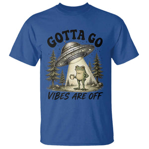 Funny Frog Alien Abduction T Shirt Gotta Go Vibes Are Off UFO Forest TS11 Royal Blue Print Your Wear
