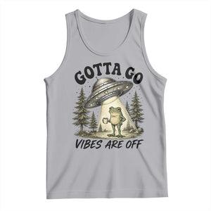 Funny Frog Alien Abduction Tank Top Gotta Go Vibes Are Off UFO Forest TS11 Athletic Heather Print Your Wear