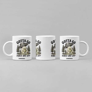 Funny Frog Alien Abduction Coffee Mug Gotta Go Vibes Are Off UFO Forest TS11 Print Your Wear
