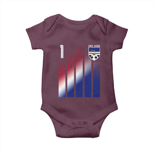 Cape Verde Flag Retro Sports Cabo Verdean Roots Baby Onesie TS11 Maroon Print Your Wear