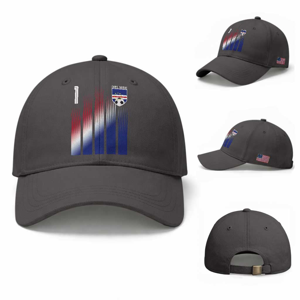 Cape Verde Flag Retro Sports Cabo Verdean Roots Baseball Cap TS11 Baseball Cap Universal Fit Dark Gray Print Your Wear