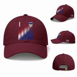 Cape Verde Flag Retro Sports Cabo Verdean Roots Baseball Cap TS11 Baseball Cap Universal Fit Maroon Print Your Wear