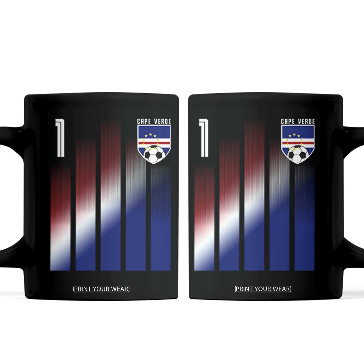 Cape Verde Flag Retro Sports Cabo Verdean Roots Coffee Mug TS11 Black Print Your Wear