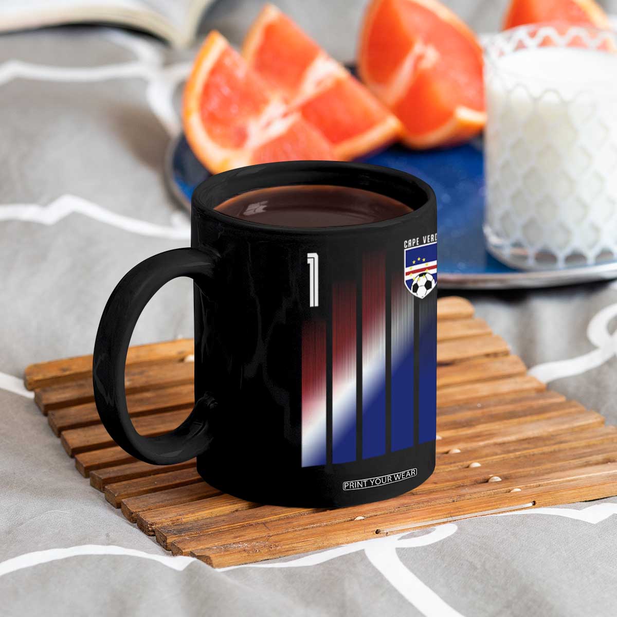 Cape Verde Flag Retro Sports Cabo Verdean Roots Coffee Mug TS11 Print Your Wear