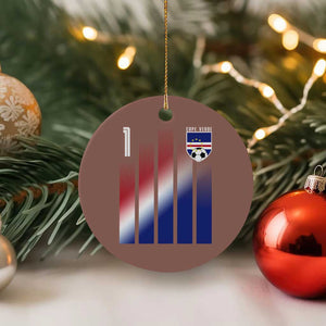 Cape Verde Flag Retro Sports Cabo Verdean Roots Ceramic Ornament TS11 1pc Mocha Print Your Wear