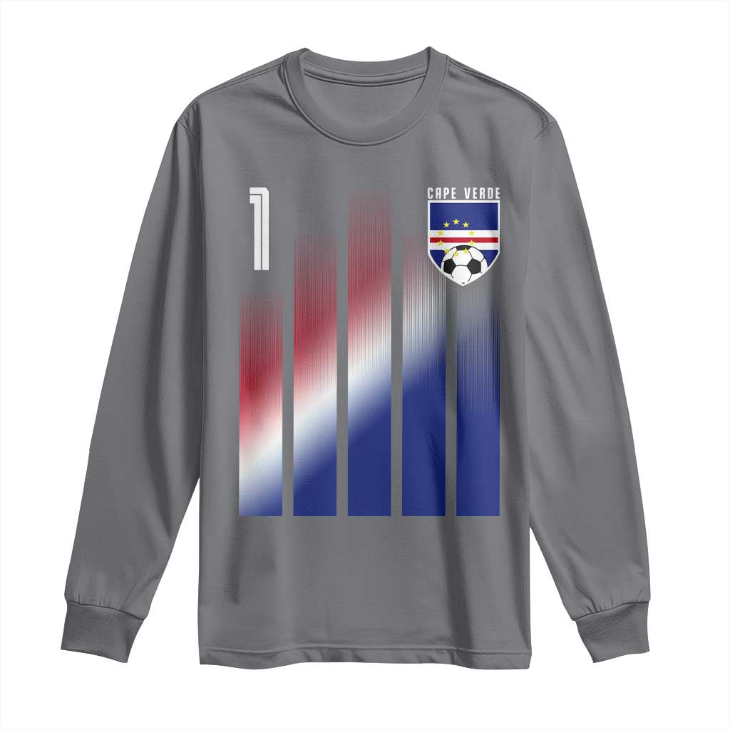 Cape Verde Flag Retro Sports Cabo Verdean Roots Long Sleeve Shirt TS11 Charcoal Print Your Wear