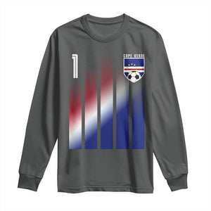 Cape Verde Flag Retro Sports Cabo Verdean Roots Long Sleeve Shirt TS11 Dark Heather Print Your Wear