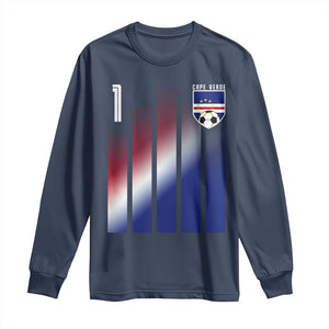 Cape Verde Flag Retro Sports Cabo Verdean Roots Long Sleeve Shirt TS11 Navy Print Your Wear