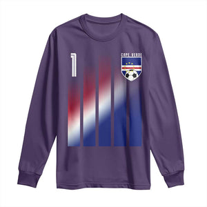 Cape Verde Flag Retro Sports Cabo Verdean Roots Long Sleeve Shirt TS11 Purple Print Your Wear
