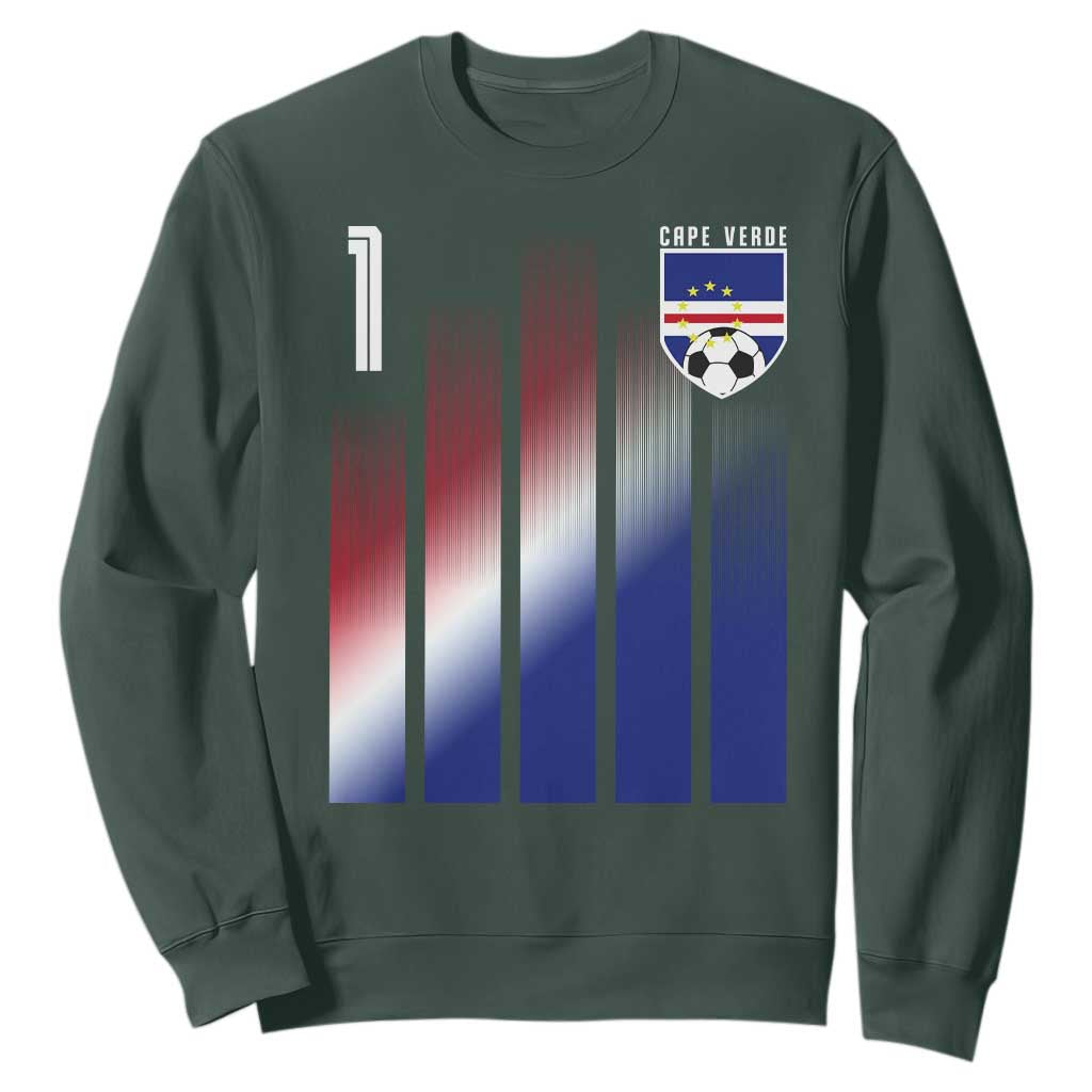 Cape Verde Flag Retro Sports Cabo Verdean Roots Sweatshirt TS11 Dark Forest Green Print Your Wear