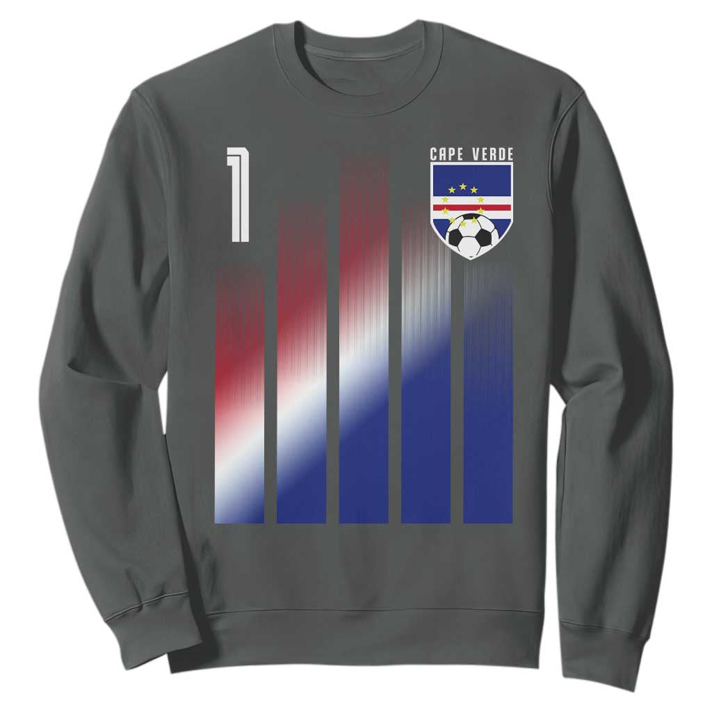 Cape Verde Flag Retro Sports Cabo Verdean Roots Sweatshirt TS11 Dark Heather Print Your Wear