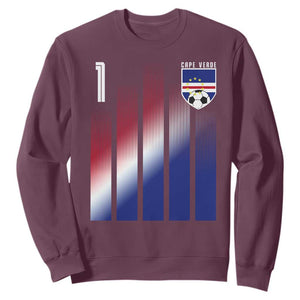 Cape Verde Flag Retro Sports Cabo Verdean Roots Sweatshirt TS11 Maroon Print Your Wear