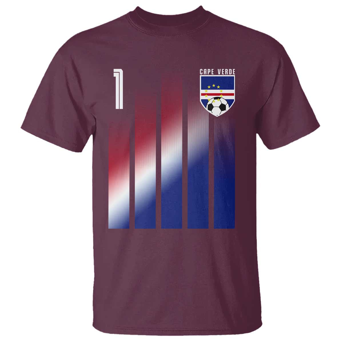 Cape Verde Flag Retro Sports Cabo Verdean Roots T Shirt TS11 Maroon Print Your Wear