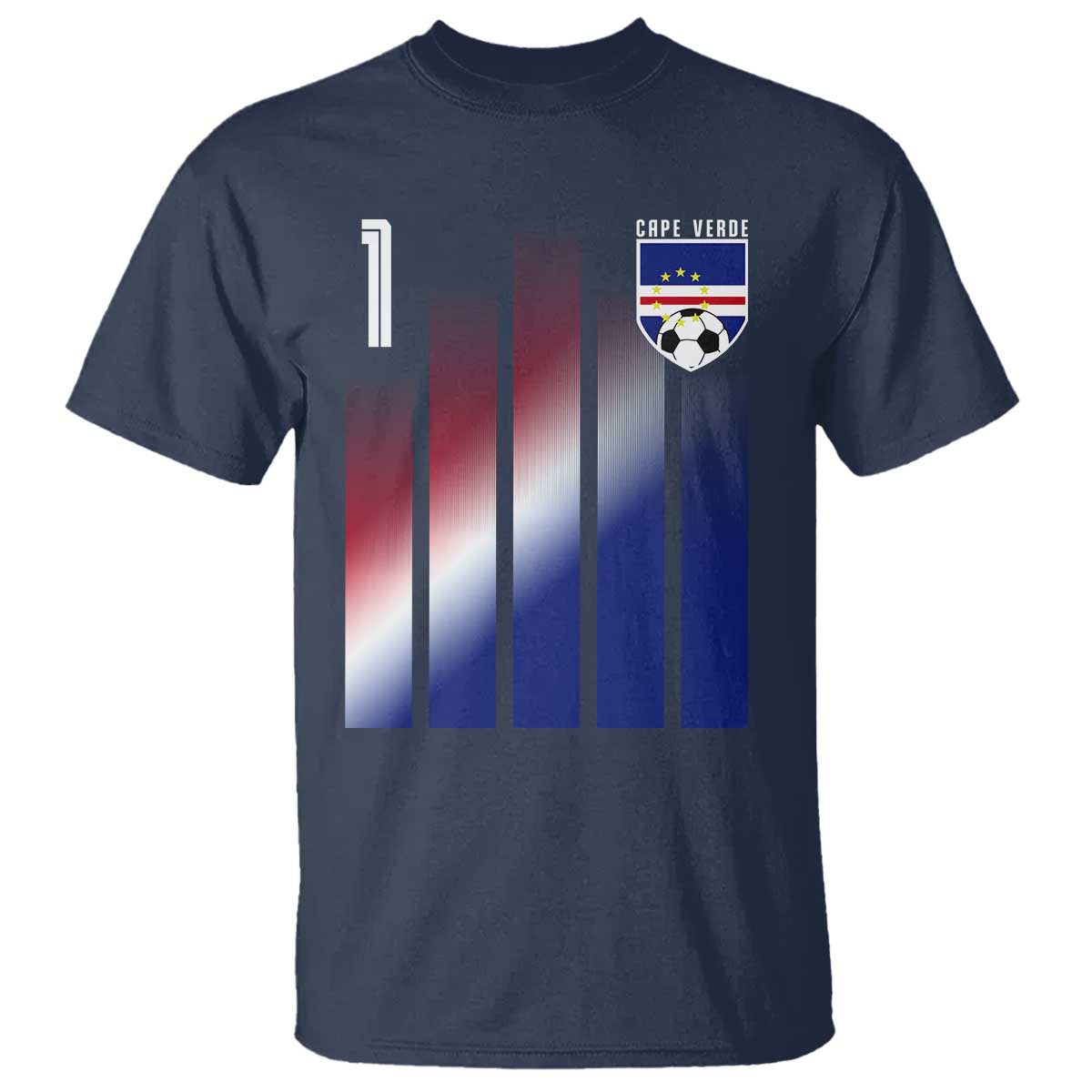 Cape Verde Flag Retro Sports Cabo Verdean Roots T Shirt TS11 Navy Print Your Wear