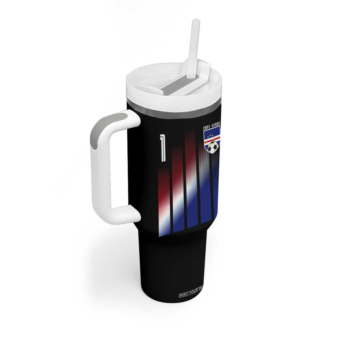 Cape Verde Flag Retro Sports Cabo Verdean Roots Tumbler With Handle TS11 Print Your Wear