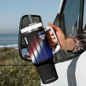 Cape Verde Flag Retro Sports Cabo Verdean Roots Tumbler With Handle TS11 Print Your Wear