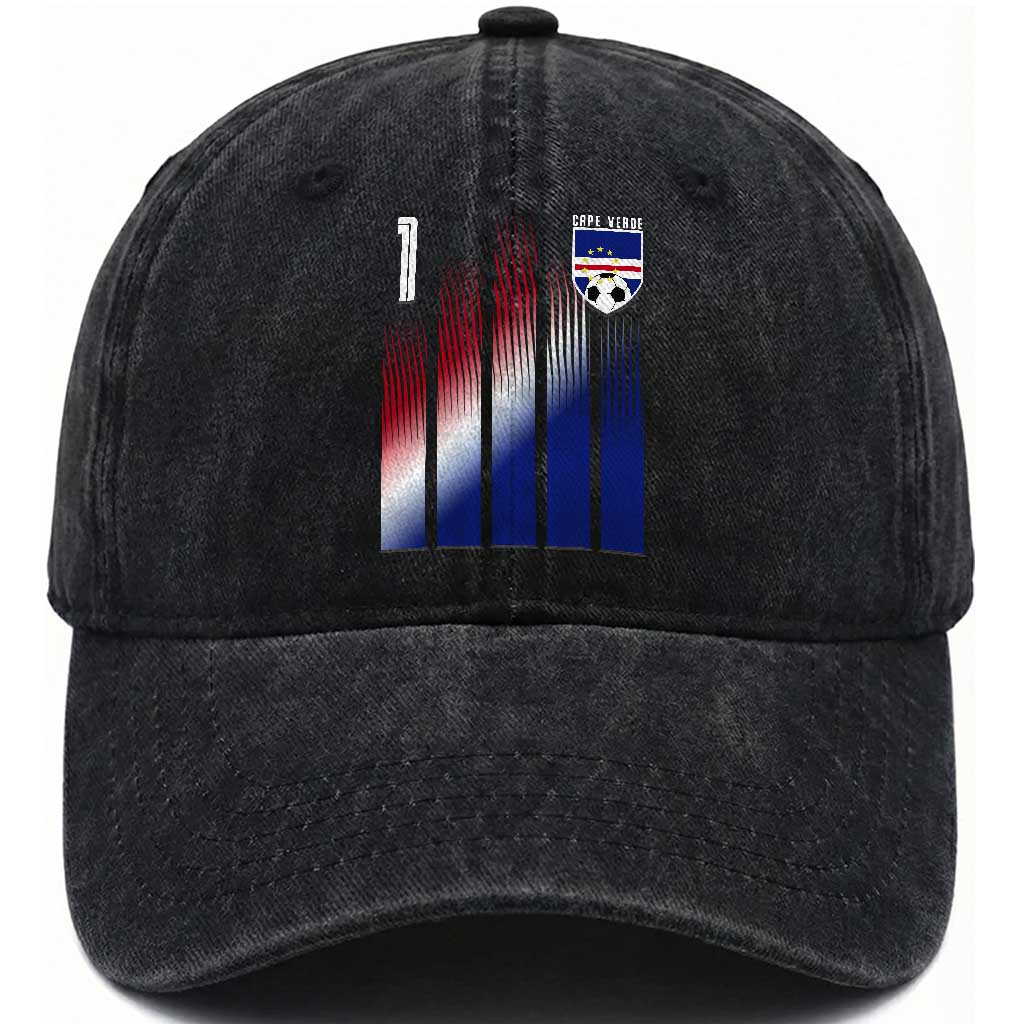 Cape Verde Flag Retro Sports Cabo Verdean Roots Washed Cotton Baseball Cap TS11 Print Your Wear
