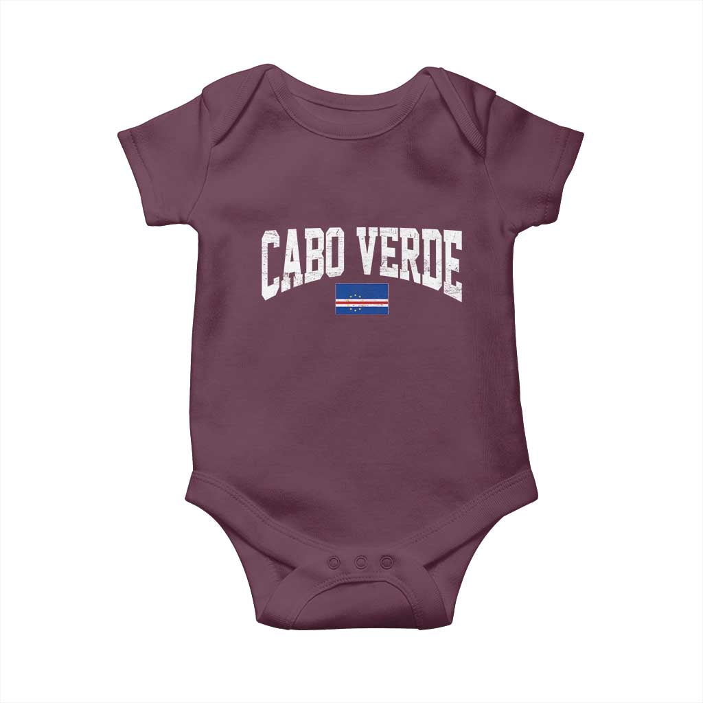 Cabo Verde Sports Throwback Baby Onesie Cape Verdean Pride Lovers TS11 Maroon Print Your Wear