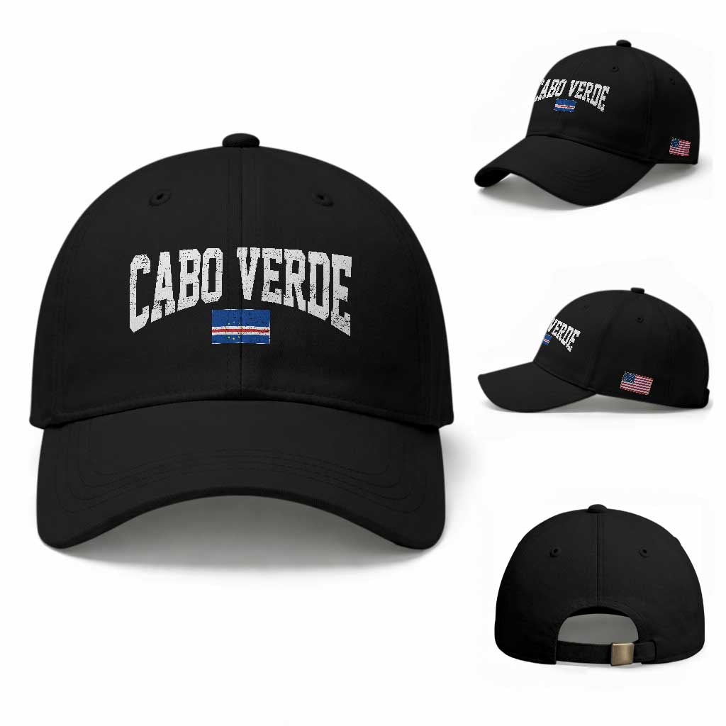Cabo Verde Sports Throwback Baseball Cap Cape Verdean Pride Lovers TS11 Baseball Cap Universal Fit Black Print Your Wear