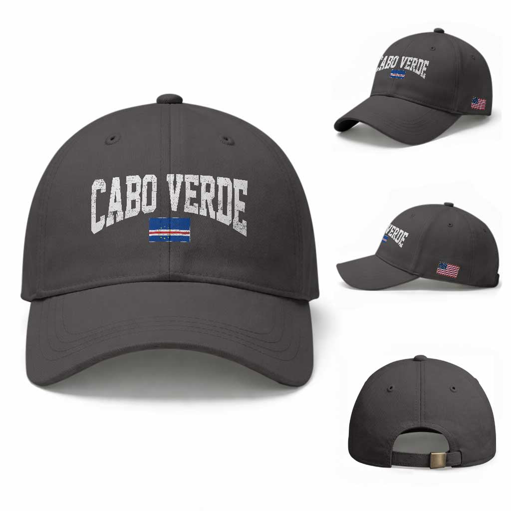 Cabo Verde Sports Throwback Baseball Cap Cape Verdean Pride Lovers TS11 Baseball Cap Universal Fit Dark Gray Print Your Wear