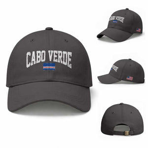 Cabo Verde Sports Throwback Baseball Cap Cape Verdean Pride Lovers TS11 Baseball Cap Universal Fit Dark Gray Print Your Wear