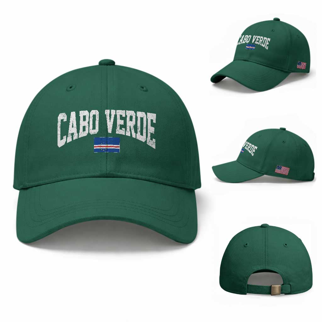 Cabo Verde Sports Throwback Baseball Cap Cape Verdean Pride Lovers TS11 Baseball Cap Universal Fit Irish Green Print Your Wear