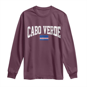Cabo Verde Sports Throwback Long Sleeve Shirt Cape Verdean Pride Lovers TS11 Maroon Print Your Wear