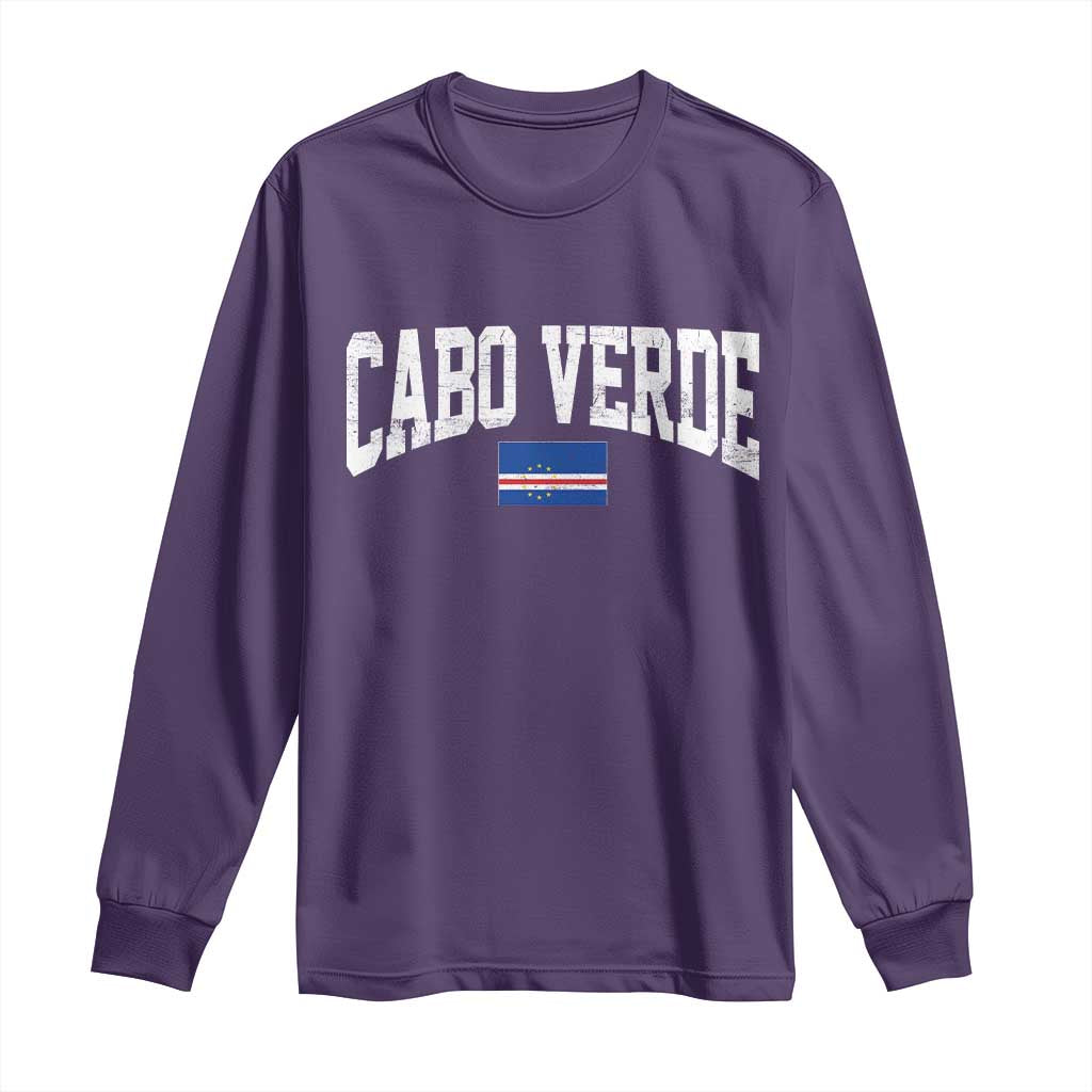 Cabo Verde Sports Throwback Long Sleeve Shirt Cape Verdean Pride Lovers TS11 Purple Print Your Wear
